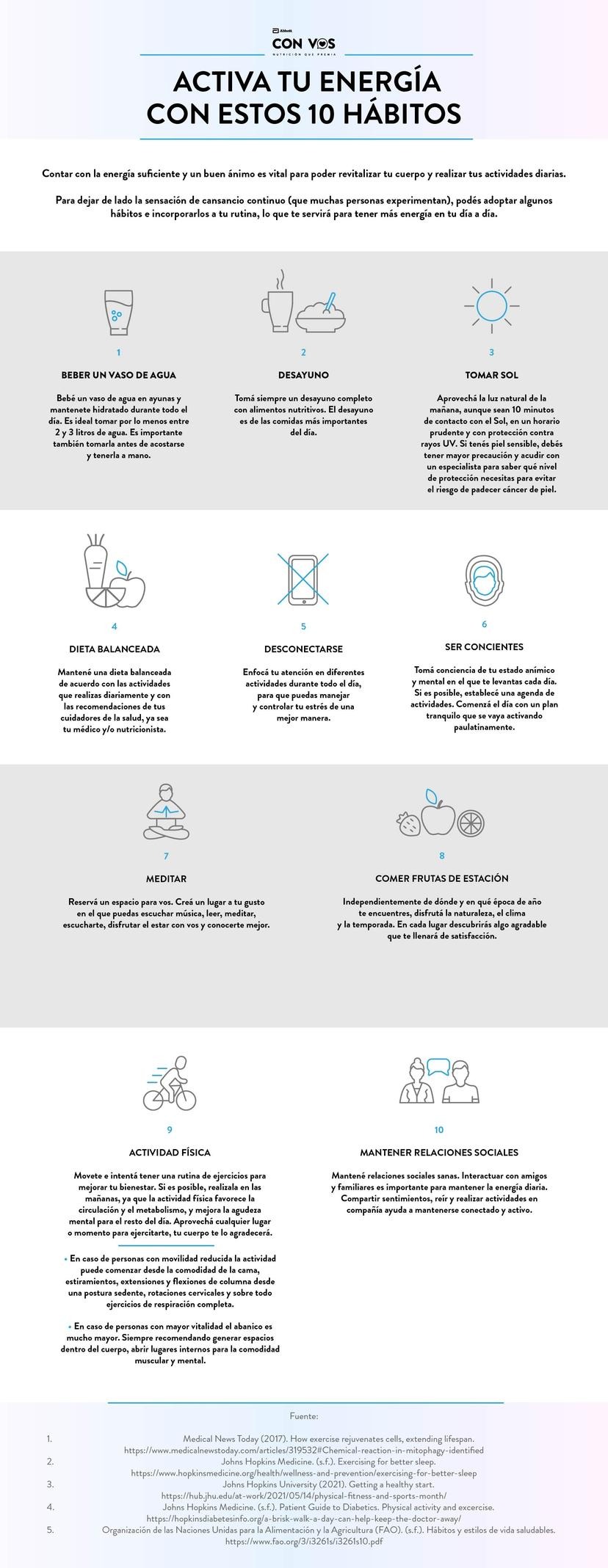 Activa tu energía con estos 10 hábitos