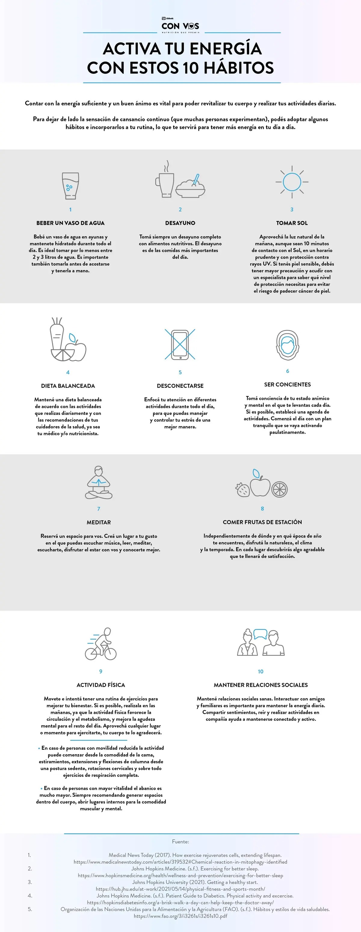 Activa tu energía con estos 10 hábitos