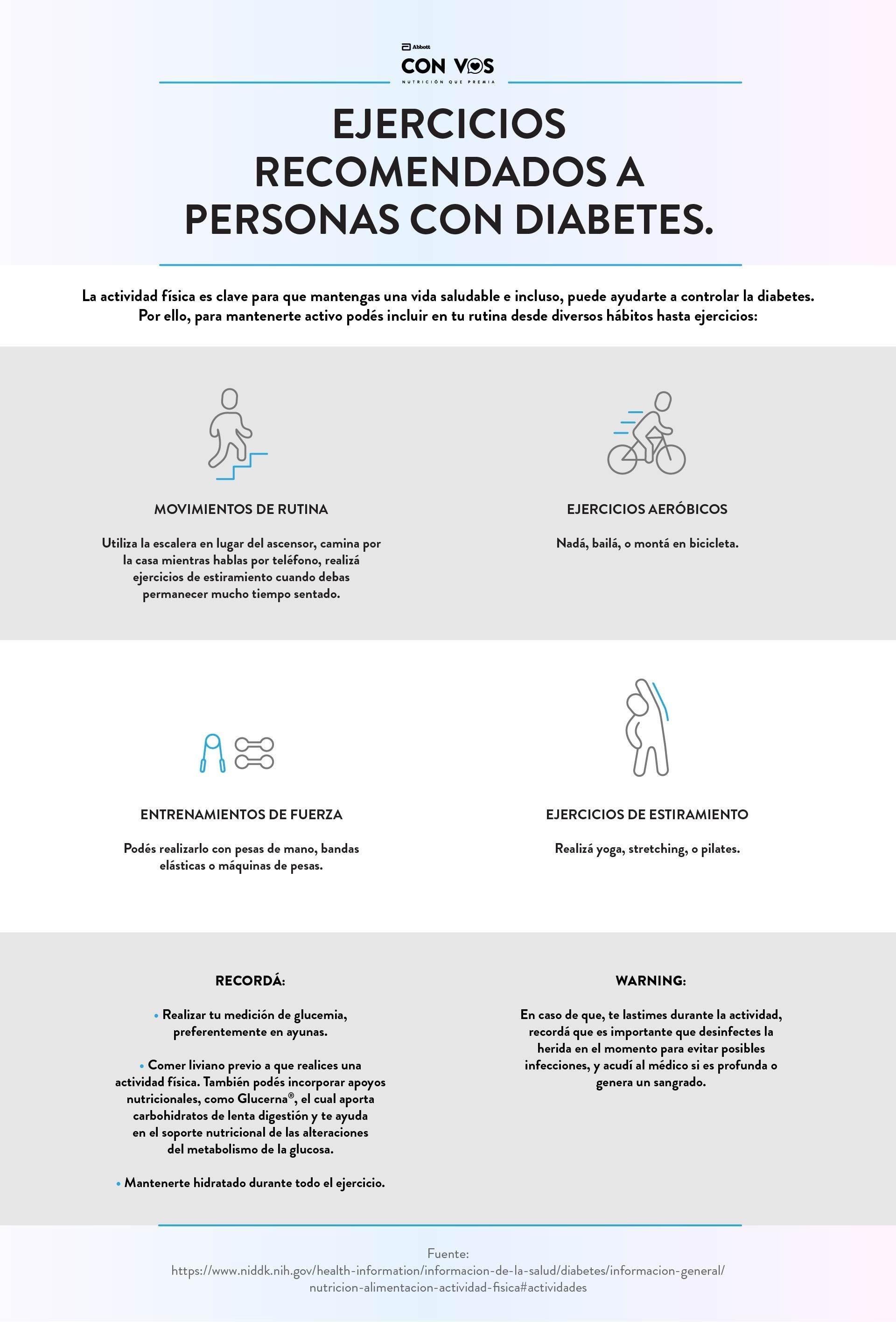 Ejercicios recomendados a personas con diabetes